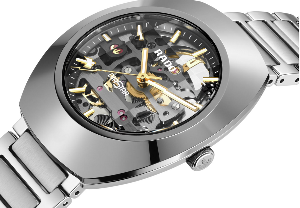 Rado DiaStar Original Skeleton 38mm Unisex Watch Grey Dial Stainless Steel Bracelet Men's Watch R12162153