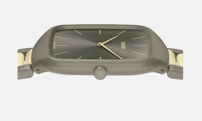 Rado True Square Thinline Les Couleurs™ Le Corbusier Brown, Grey Square Dial High-Tech Ceramic Unisex Watch R27046172