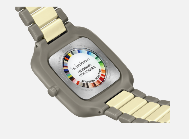 Rado True Square Thinline Les Couleurs™ Le Corbusier Brown, Grey Square Dial High-Tech Ceramic Unisex Watch R27046172