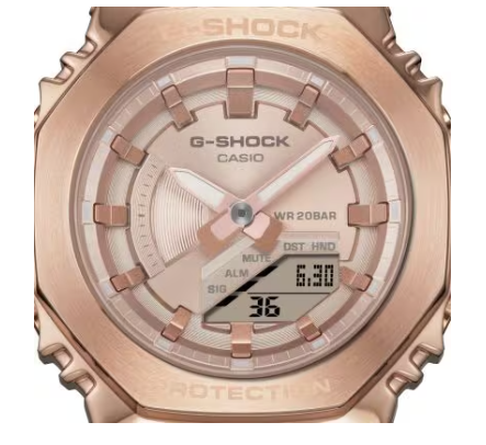 Casio G Shock Analog Digital Pink Beige/Pink Gold Dial Women's Watch GMS2100PG-4A