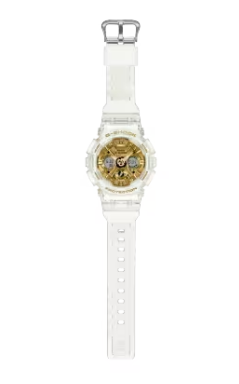 Casio G Shock Analog-Digital White/Gold Women's Watch GMAS120SG-7A