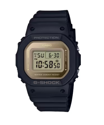 Casio G-Shock Digital Metallic Gold Dial Black Resin Strap Women's Watch GMDS5600-1