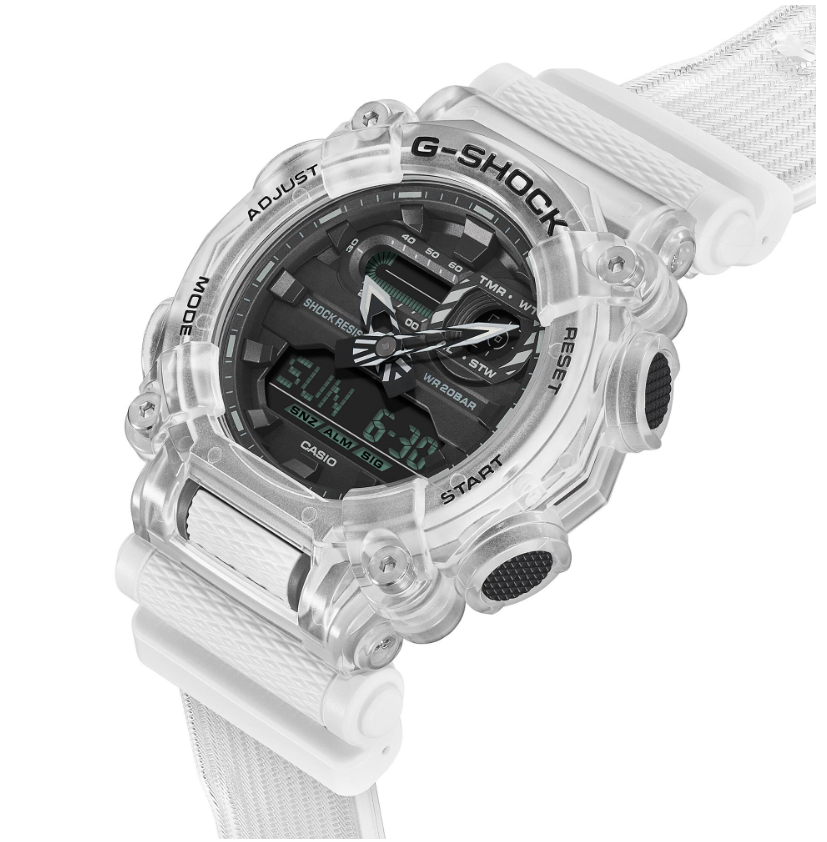 Casio G-Shock Analog-Digital Shock Resistant Transparent White Watch GA900SKL-7A