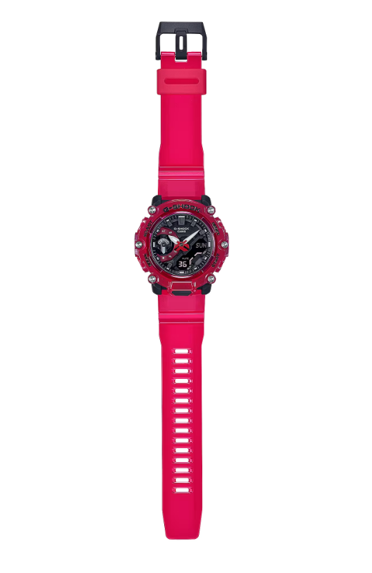 Casio G-Shock Analog-Digital Shock Resistant Transparent Red Watch GA2200SKL-4A