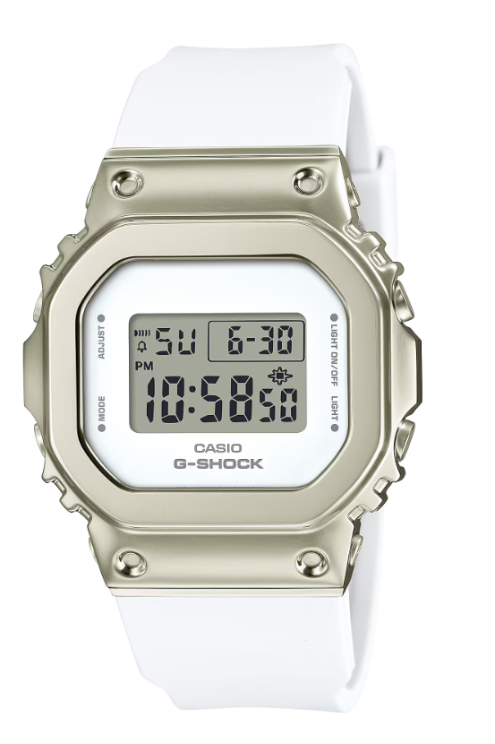 Casio G-Shock Metal Covered Bezel Digital Women White Watch GMS5600G-7