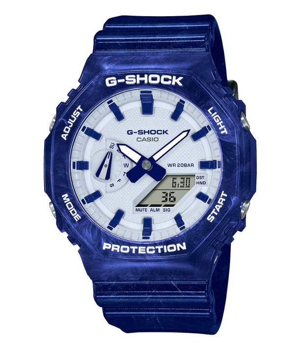 Casio G-Shock Blue and White Chinese Porcelain Steeled Men's Watch GA2100BWP-2A