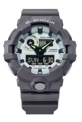Casio G-Shock GA-700 SERIES Analog/Digital Glowing Luminescent Grey Men's Watch GA700HD-8A