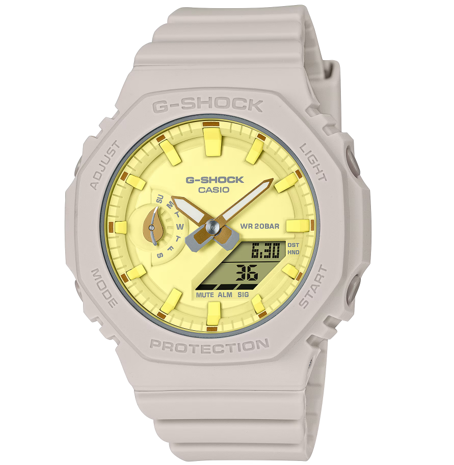Casio G-Shock Analog Digital Yellow Dial Women's Watch GMAS2100NC4A