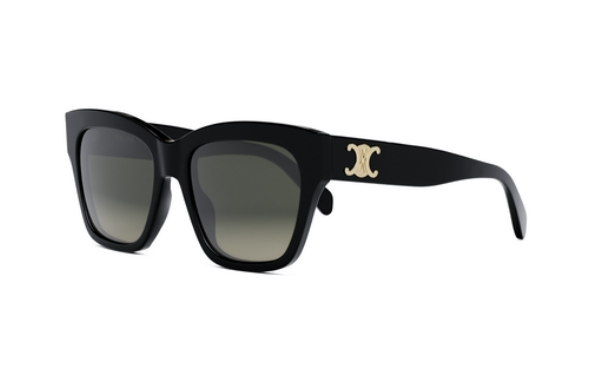 Celine TRIOMPHE CL40253I 01F Shiny Black/Gradient Brown Organic Cat Eye Women's Sunglasses.