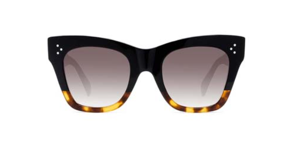 Celine BOLD 3 DOTS CL4004IN 05K Shaded Black in Glossy Dark Havana/ Gradient Roviex Organic Cat Eye Women's Sunglasses.