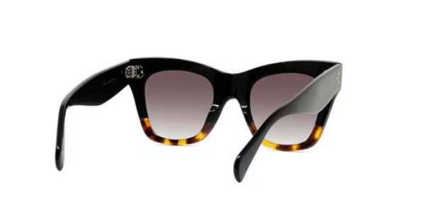 Celine BOLD 3 DOTS CL4004IN 05K Shaded Black in Glossy Dark Havana/ Gradient Roviex Organic Cat Eye Women's Sunglasses.