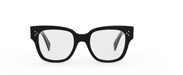 Celine BOLD 3 DOTS HD CL50110U 001 Shiny Black Soft Square Women's Eyeglasses.