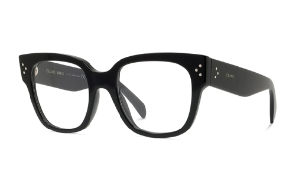 Celine BOLD 3 DOTS CL50066I 001 Shiny Black Soft Square Women's Eyeglasses.