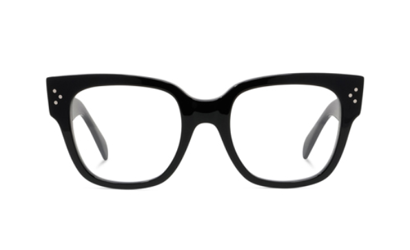 Celine BOLD 3 DOTS CL50066I 001 Shiny Black Soft Square Women's Eyeglasses.