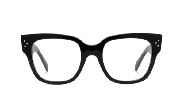 Celine BOLD 3 DOTS CL50066I 001 Shiny Black Soft Square Women's Eyeglasses.