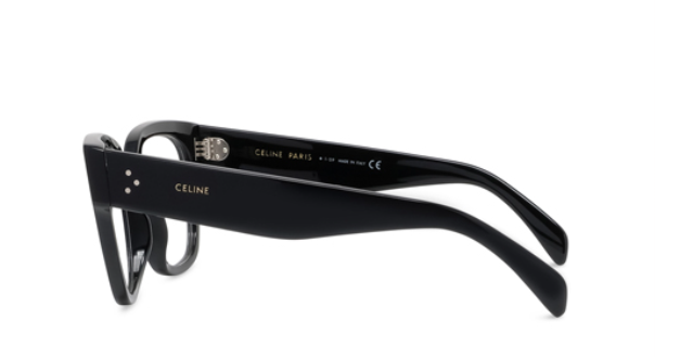 Celine BOLD 3 DOTS CL50066I 001 Shiny Black Soft Square Women's Eyeglasses.