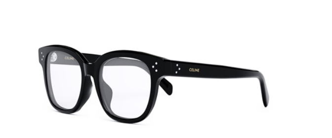 Celine BOLD 3 DOTS CL50086I 001 Shiny Black Soft Square Women's Eyeglasses.