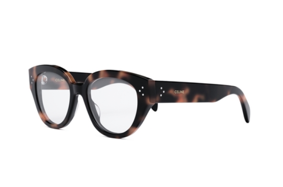 Celine BOLD 3 DOTS CL50132I 055 Shiny Pink Havana Round Women's Eyeglasses.