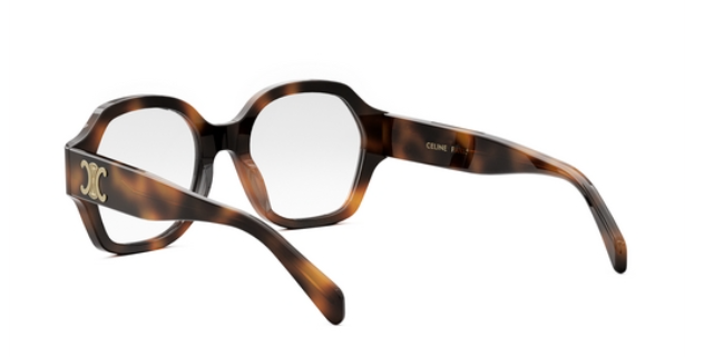 Celine TRIOMPHE CL50134I 053 Shiny Classic Havana Geometric Women's Eyeglasses.