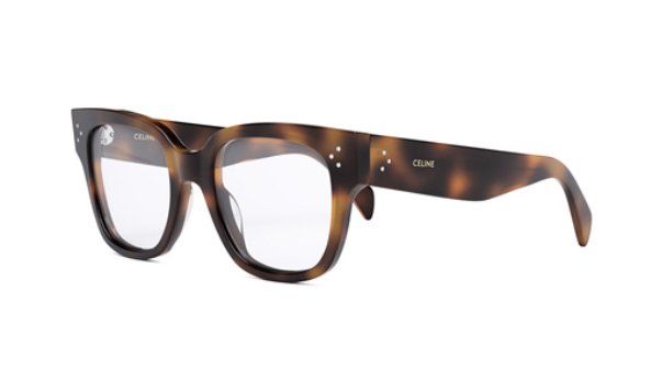 Celine BOLD 3 DOTS CL50066I 053 Shiny Medium Havana Soft Square Women's Eyeglasses.