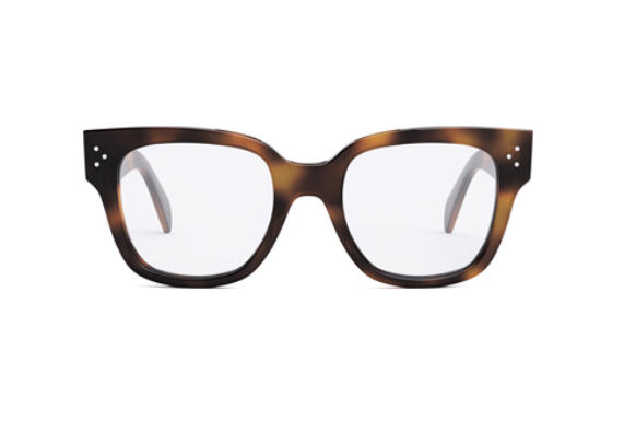 Celine BOLD 3 DOTS CL50066I 053 Shiny Medium Havana Soft Square Women's Eyeglasses.