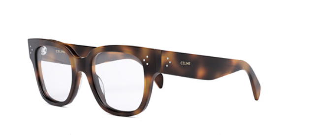 Celine BOLD 3 DOTS CL50066I 053 Shiny Medium Havana Soft Square Women's Eyeglasses.