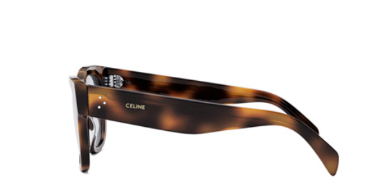 Celine BOLD 3 DOTS CL50066I 053 Shiny Medium Havana Soft Square Women's Eyeglasses.