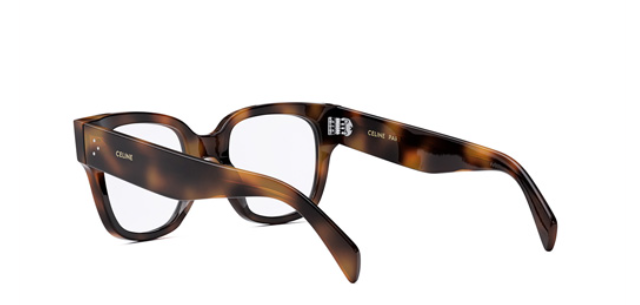 Celine BOLD 3 DOTS CL50066I 053 Shiny Medium Havana Soft Square Women's Eyeglasses.