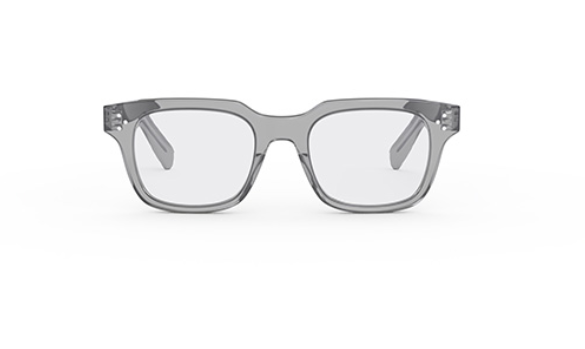 Celine BOLD 3 DOTS CL50120I 020 Shiny Transparent Light Grey Geometric Men's Eyeglasses.