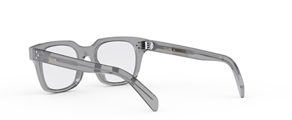 Celine BOLD 3 DOTS CL50120I 020 Shiny Transparent Light Grey Geometric Men's Eyeglasses.