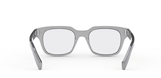 Celine BOLD 3 DOTS CL50120I 020 Shiny Transparent Light Grey Geometric Men's Eyeglasses.