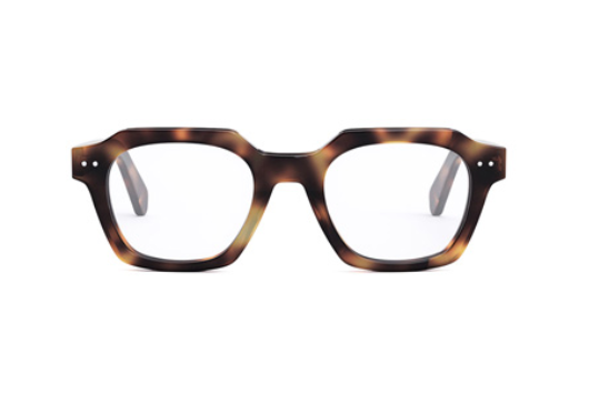 Celine THIN 2 DOTS CL50128I 053 Shiny Blonde Havana Geometric Men's Eyeglasses.