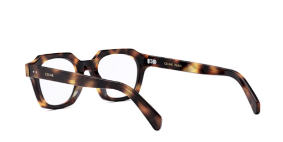 Celine THIN 2 DOTS CL50128I 053 Shiny Blonde Havana Geometric Men's Eyeglasses.