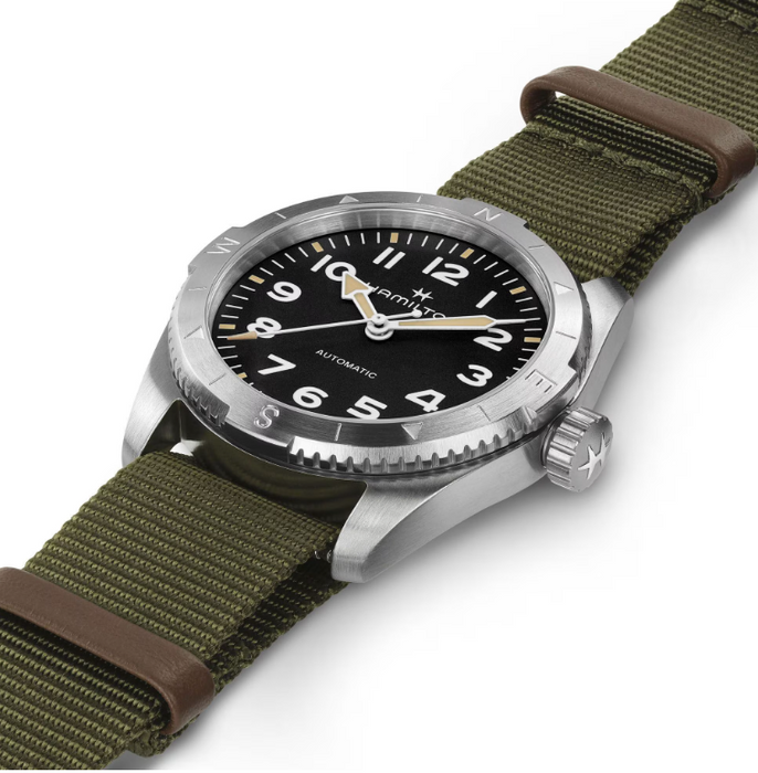 Hamilton KHAKI FIELD EXPEDITION AUTO 37mm Black Dial Green Textile Men's Watch H70225931