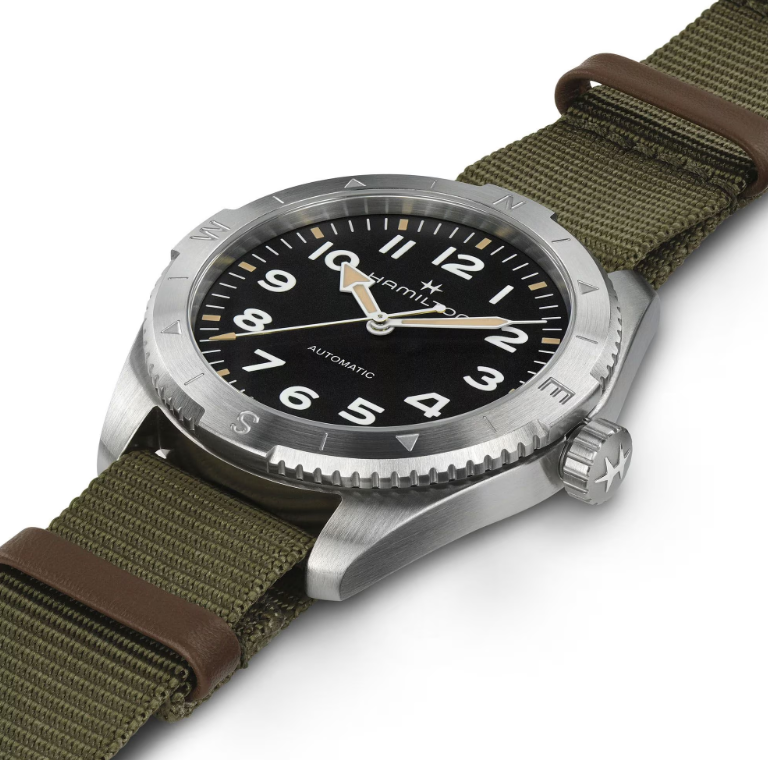 Hamilton KHAKI FIELD EXPEDITION AUTO 41 mm Black Dial Green Textile Men's Watch H70315931.