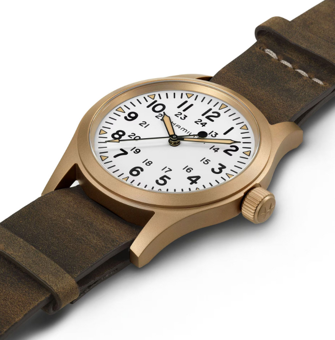 Hamilton KHAKI FIELD MECHANICAL BRONZE -White Dial Calf leather 38 mm Men's Watch H69459510.