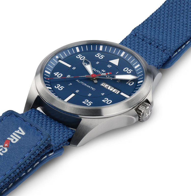 Hamilton Khaki Aviation Pilot Day Date Auto Air Glaciers Edition Titanium Case Blue Dial Round Automatic Men's Watch H64655941