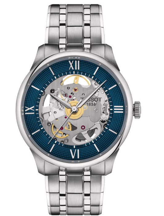 Tissot Chemin Des Tourelles Skeleton T-Classic Automatic Blue Dial Men's Watch T1398361104800