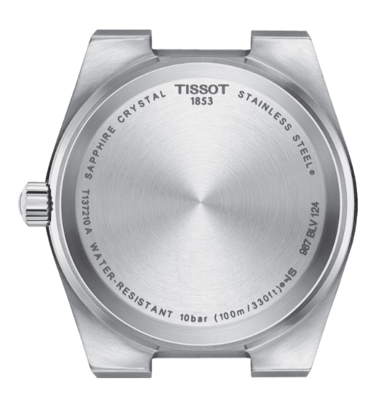 Tissot PRX 35mm T Classic Quartz White Mother Of Pearl Dial Stainless Steel Case Grey Strap Round Quartz  Men's Watch T1372101111100