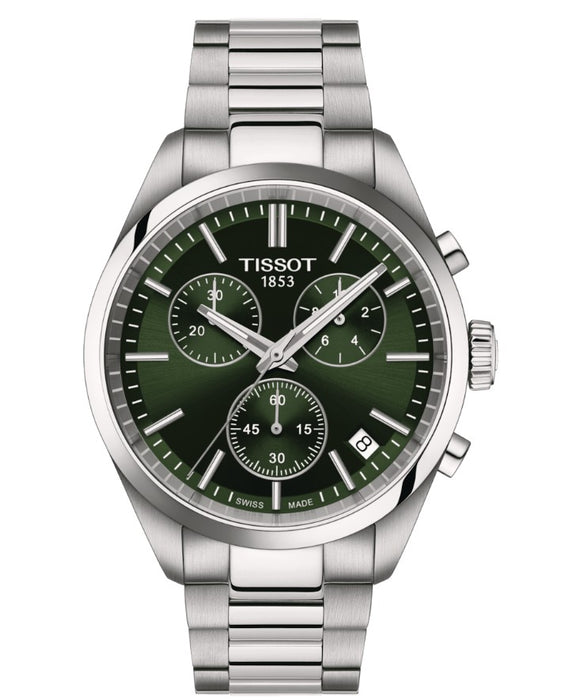 TISSOT PR 100 CHRONOGRAPH  T-Classic Quartz Green Dial Men's Watch T1504171109100