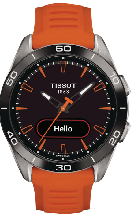 Tissot T-Touch Connect Sport Touch Collection Black Dial Orange Strap Round Quartz Men's Watch T1534204705102