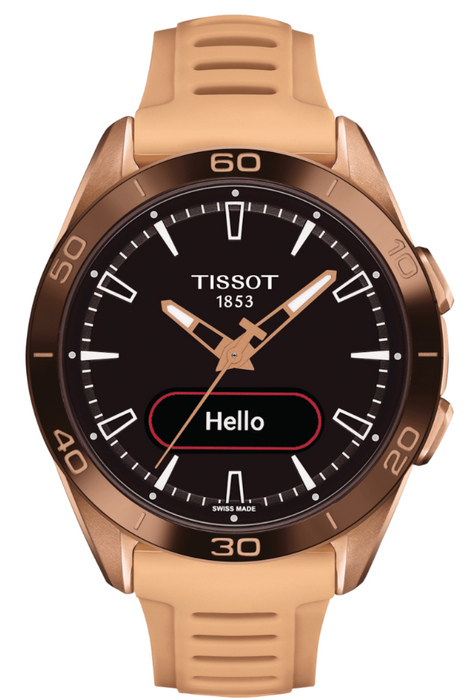 Tissot T-Touch Connect Sport Touch Collection Black Dial Rose Gold Strap Round Quartz Men's Watch T1534204705105