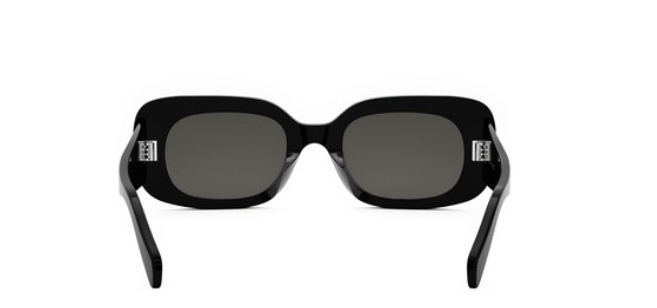 Celine BOLD 3 DOTS CL40287U 01A Shiny Black/Smoke Organic Square Women's Sunglasses.