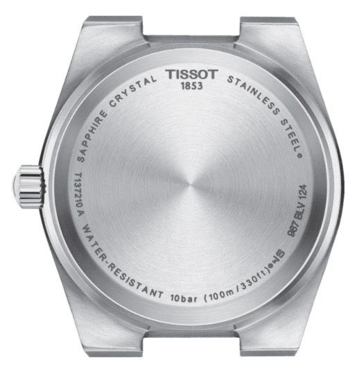 Tissot PRX 35mm T-Classic Pink Dial Grey Strap Stainless Steel Swiss Quartz Unisex Watch  T1372101133100