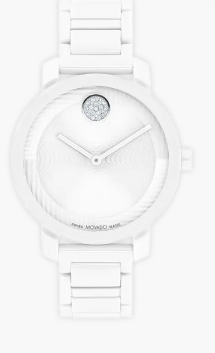 Movado BOLD Evolution 2.0 White Ceramic 34mm Women's Watch 3601233