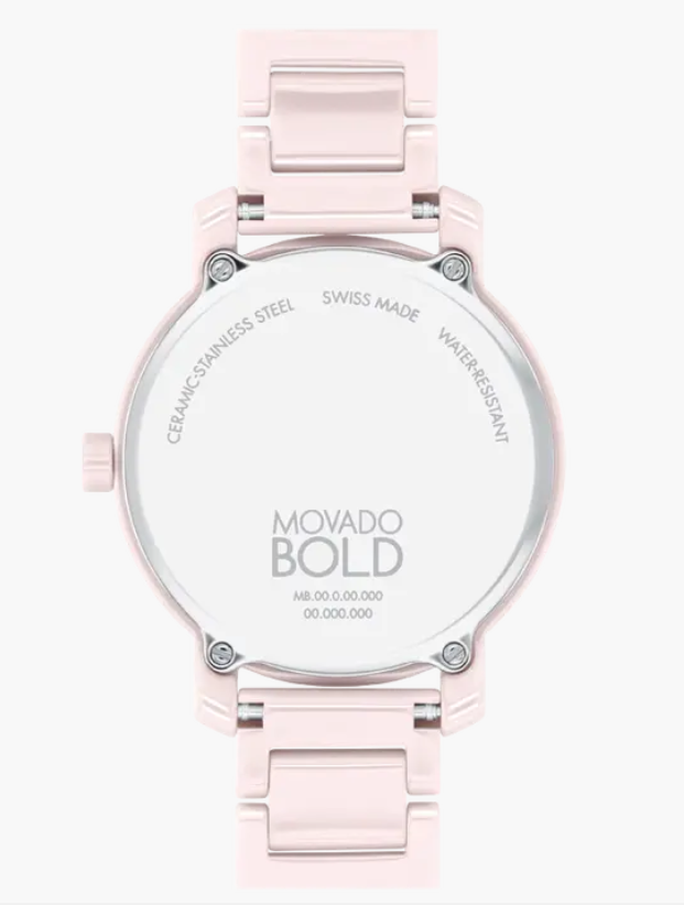 Movado BOLD Evolution 2.0 Pink Ceramic 34 mm Women's Watch 3601234