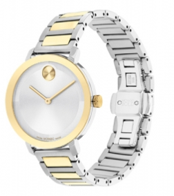 Movado Bold Evolution 2.0 Silver-Toned Metallic Museum Two-tone Stainless Steel Women's Watch 3601105