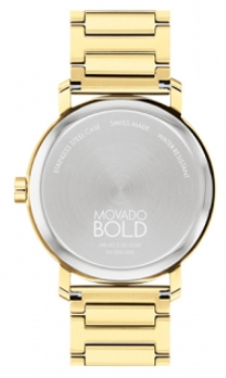 Movado Bold Evolution 2.0 Green Museum Pale Gold Ionic-Plated Stainless Steel Unisex Watch 3601156