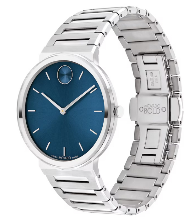 Movado Bold Horizon Ultra-thin design blue dial 40mm Men's Watch 3601201.