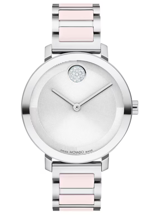 Movado BOLD Evolution 2.0 Pink Ceramic Inserts Women's Watch 3601236